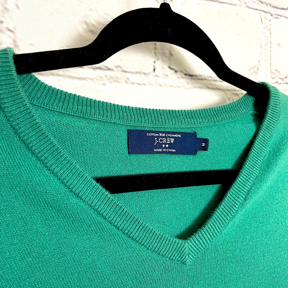JCrew Green V-Neck Sweater